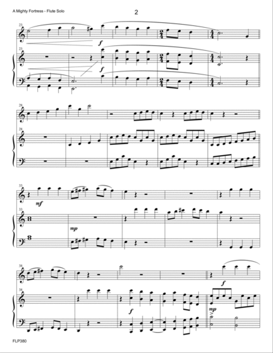 A MIGHTY FORTRESS - FLUTE SOLO with Piano Accompaniment A MIGHTY FORTRESS - FLUTE SOLO with Piano Accompaniment Flute Solo scores gallery preview page 2
