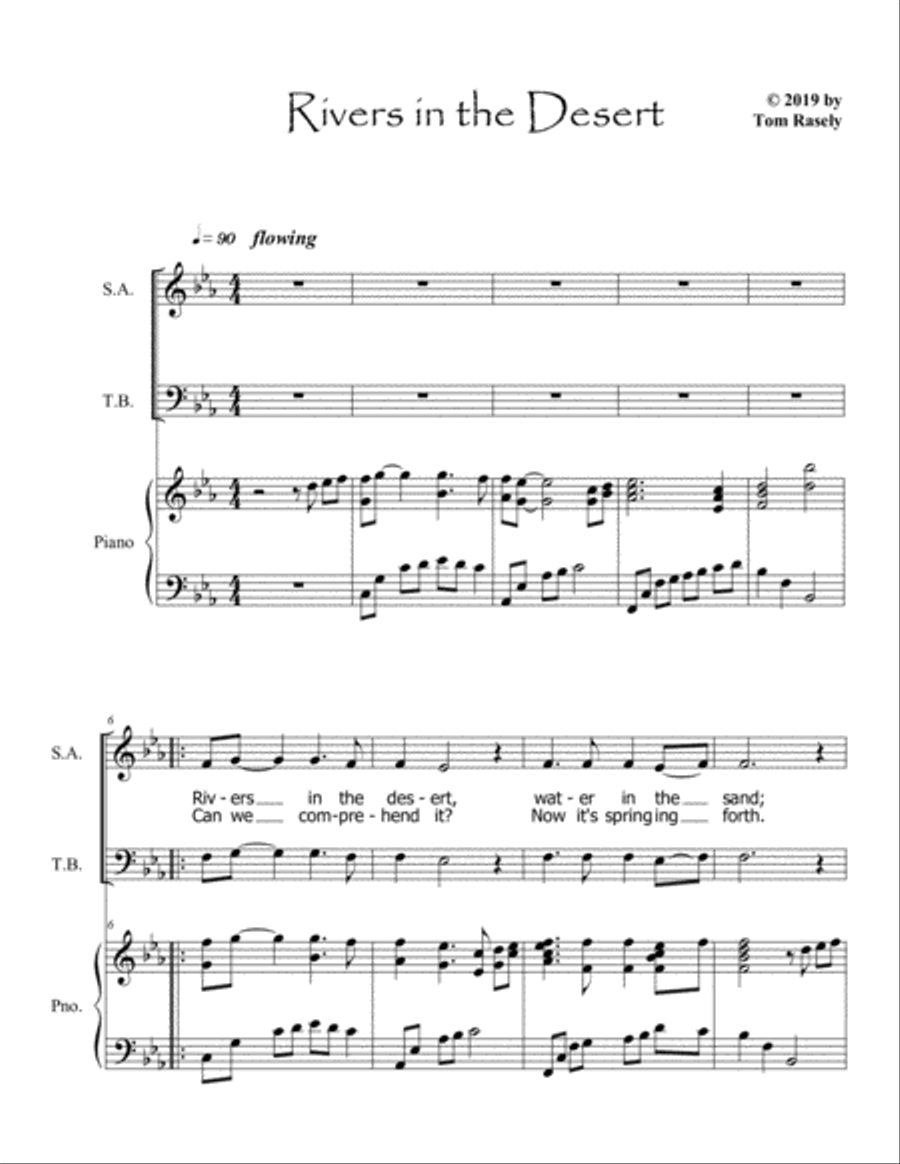 Rivers in the Desert-SATB 4-Part scores gallery preview page 1