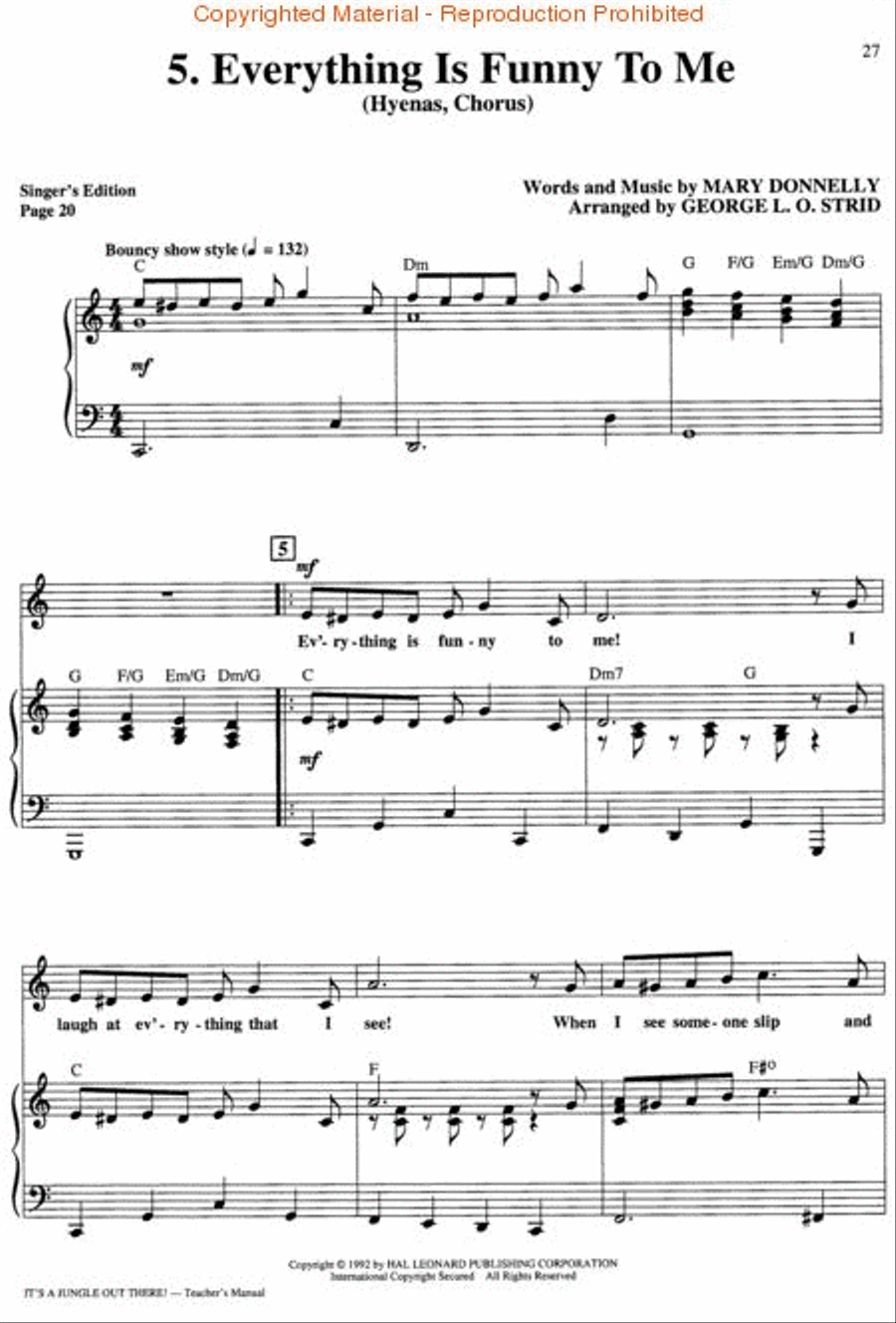 It's a Jungle Out There (Musical) Choir scores gallery preview page 3