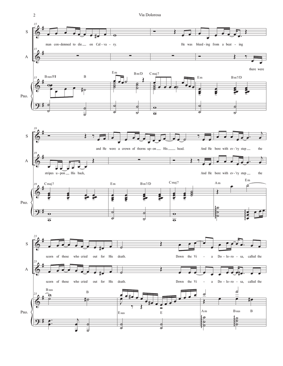 Via Dolorosa Easy Piano scores gallery preview page 2