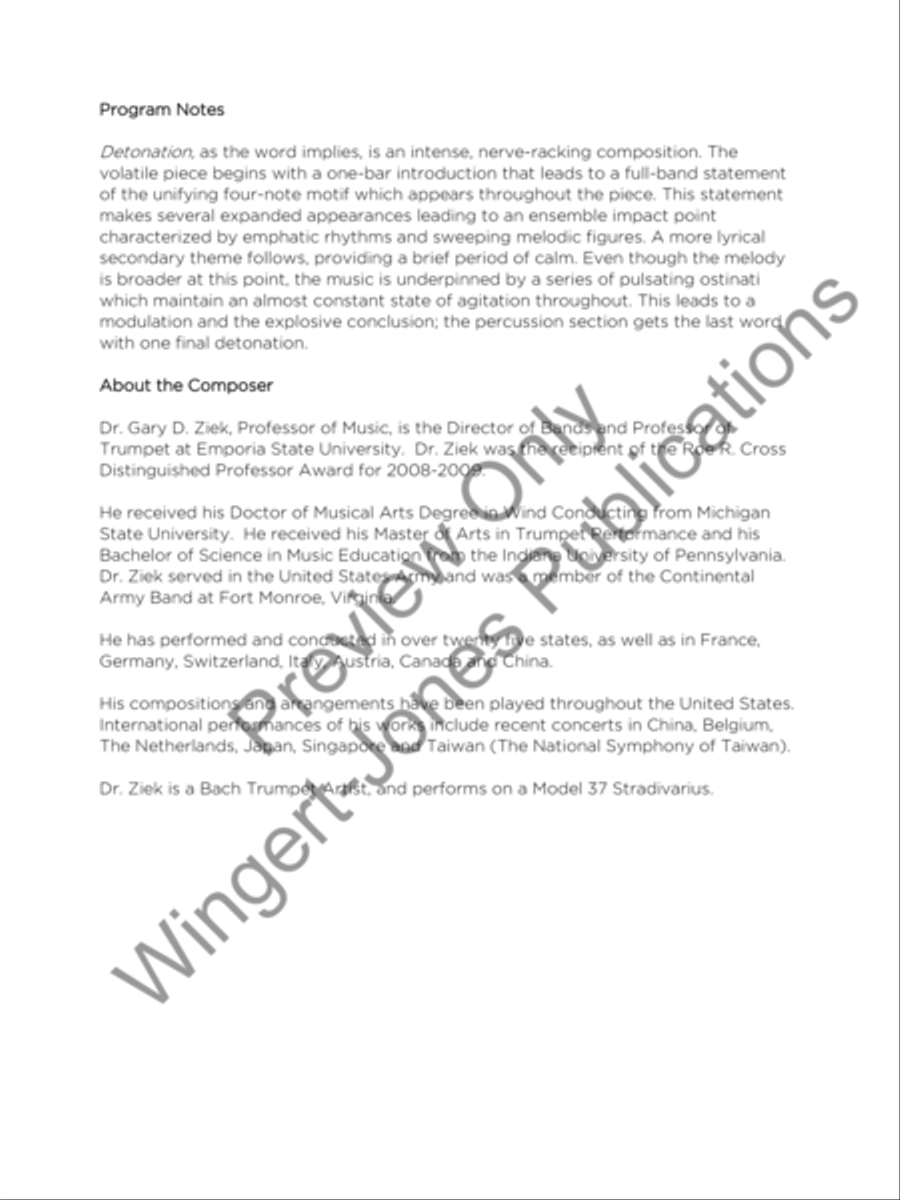 Detonation (Score) Concert Band scores gallery preview page 3