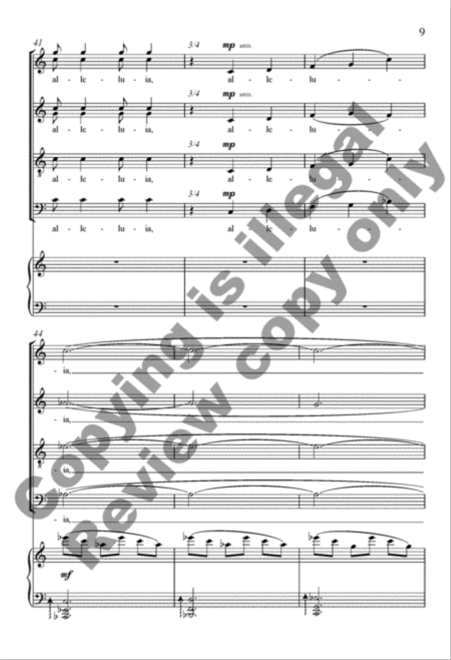 An Alleluia Flourish Divisi scores gallery preview page 9