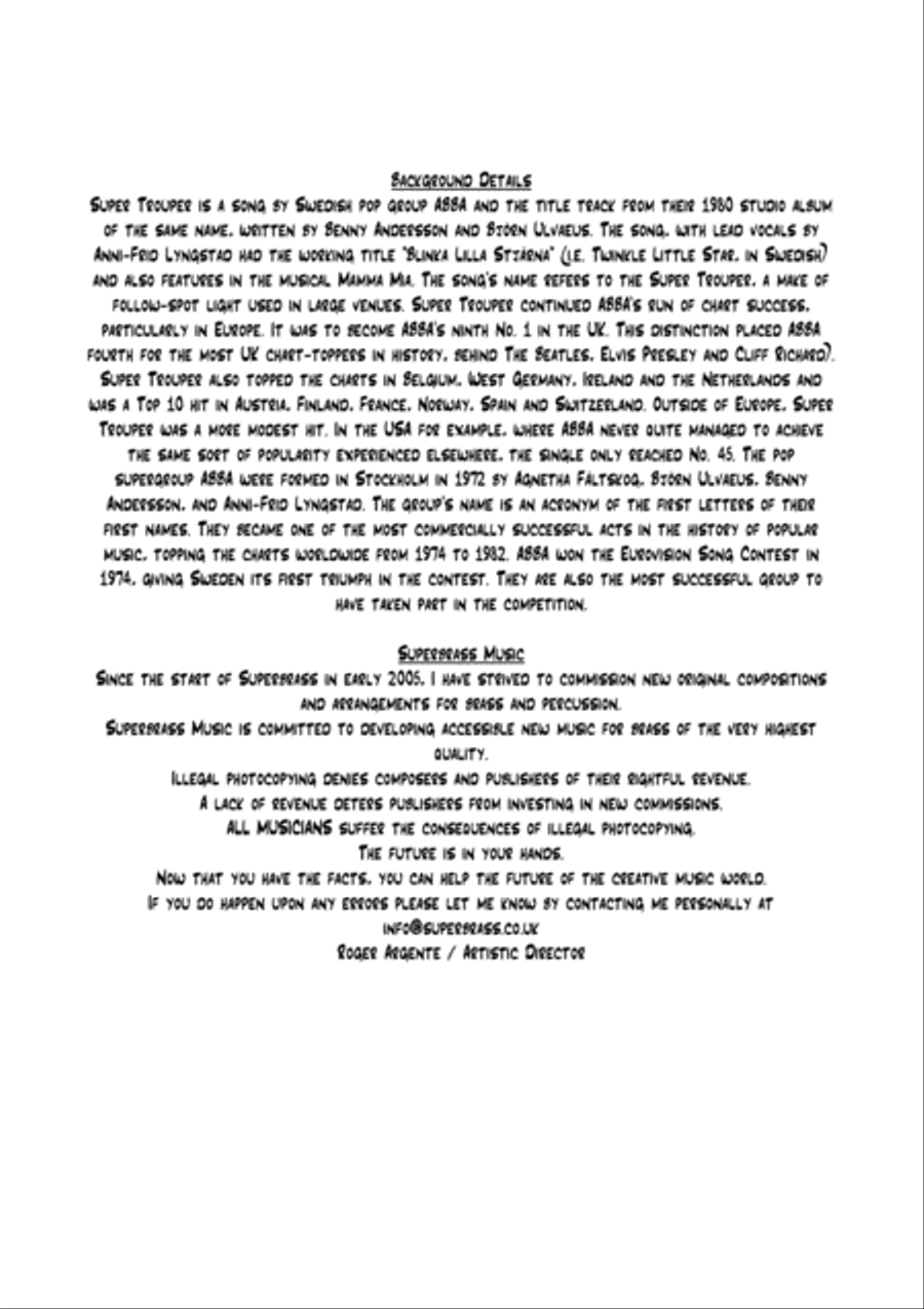 Super Trouper Small Ensemble scores gallery preview page 2