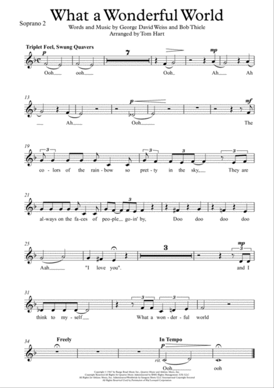 What A Wonderful World SSA scores gallery preview page 4