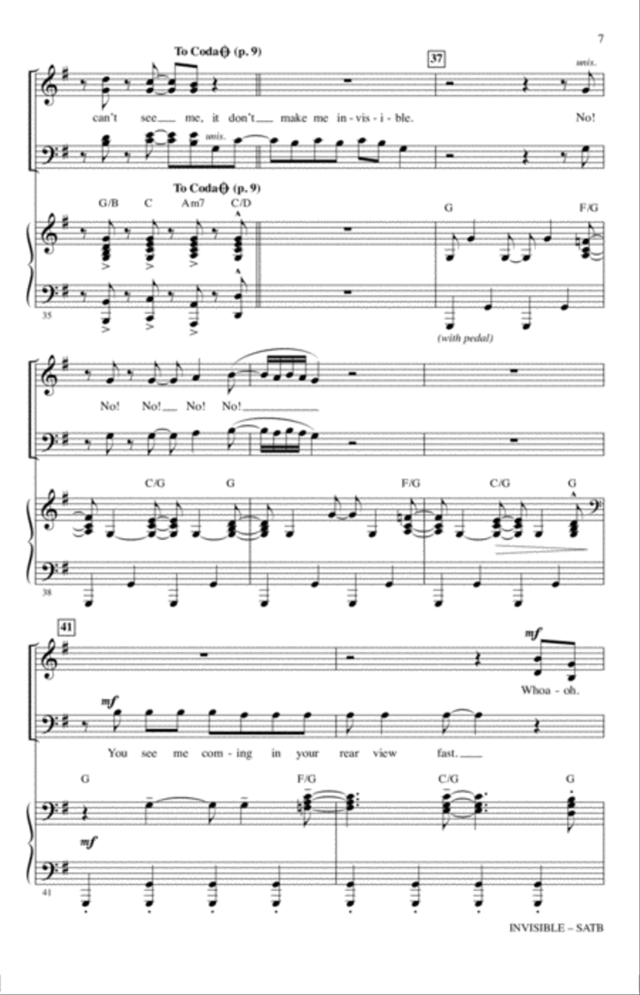 Invisible (arr. Ed Lojeski) 4-Part scores gallery preview page 6