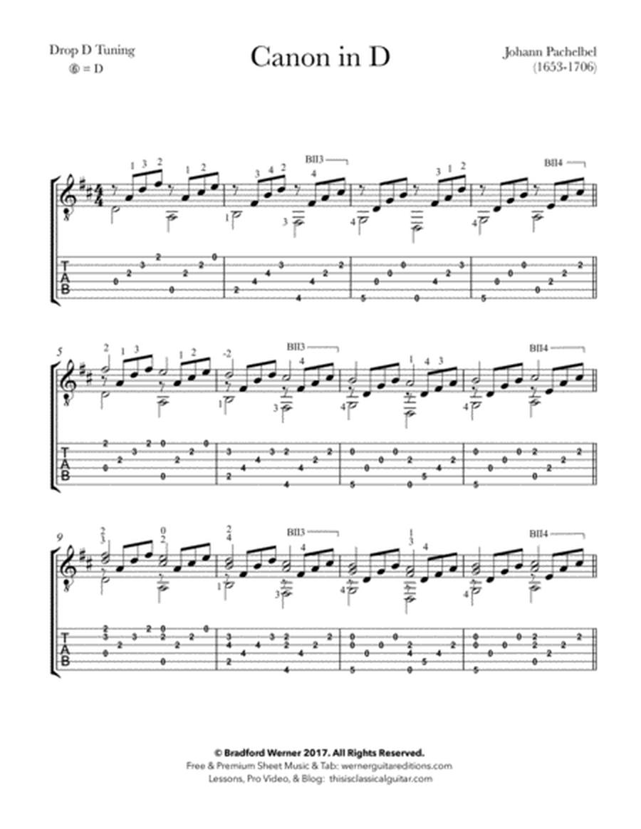 Canon in D by Pachelbel for Guitar