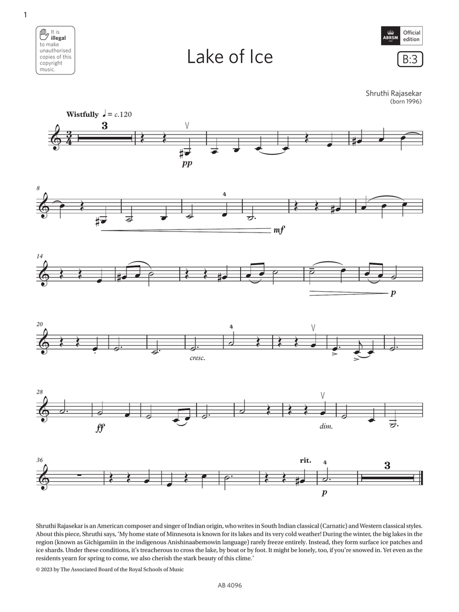 Lake of Ice (Grade 2, B3, from the ABRSM Violin Syllabus from 2024)