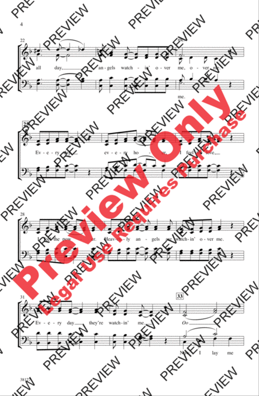 Watchin' Over Me Watchin' Over Me 4-Part scores gallery preview page 4