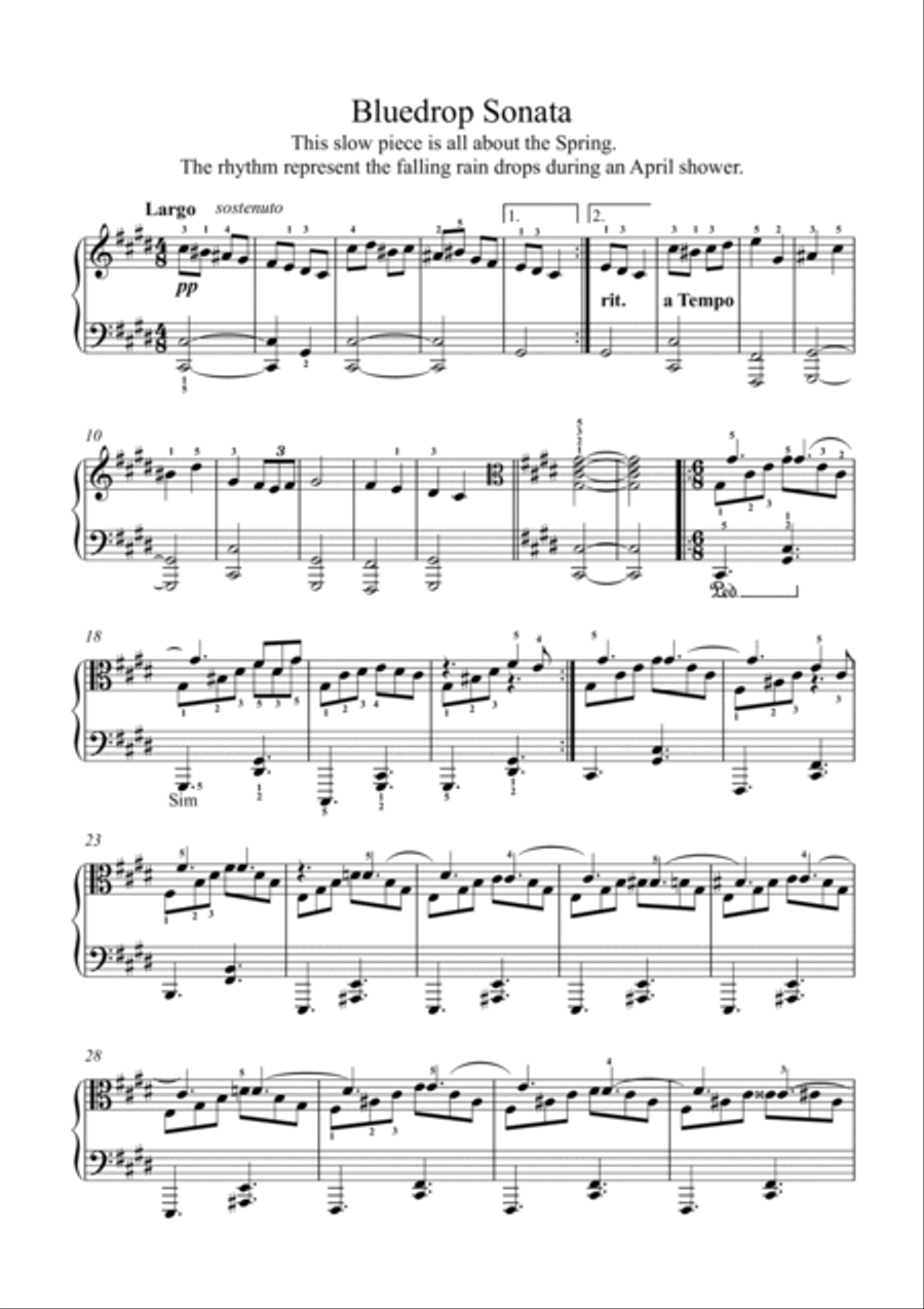 Bluedrop Sonata Bluedrop Sonata Piano Solo scores gallery preview page 2