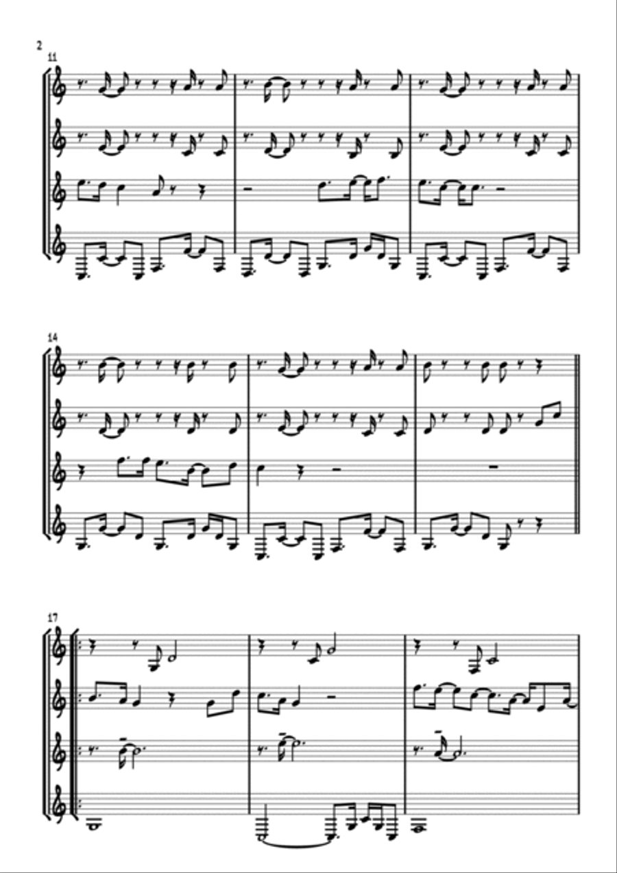 Red, Red Wine Saxophone Quartet scores gallery preview page 2