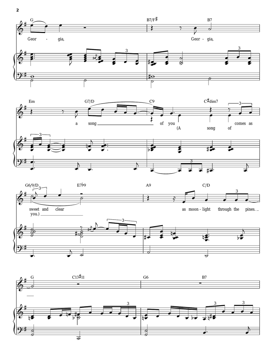 Georgia On My Mind Piano, Vocal scores gallery preview page 2