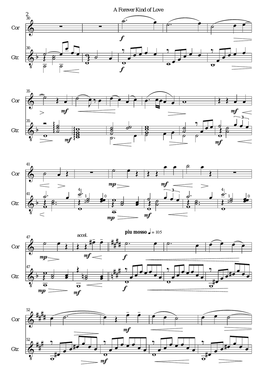 A Forever Kind of Love (Sentimental Duo) for cor anglais and guitar English Horn scores gallery preview page 2