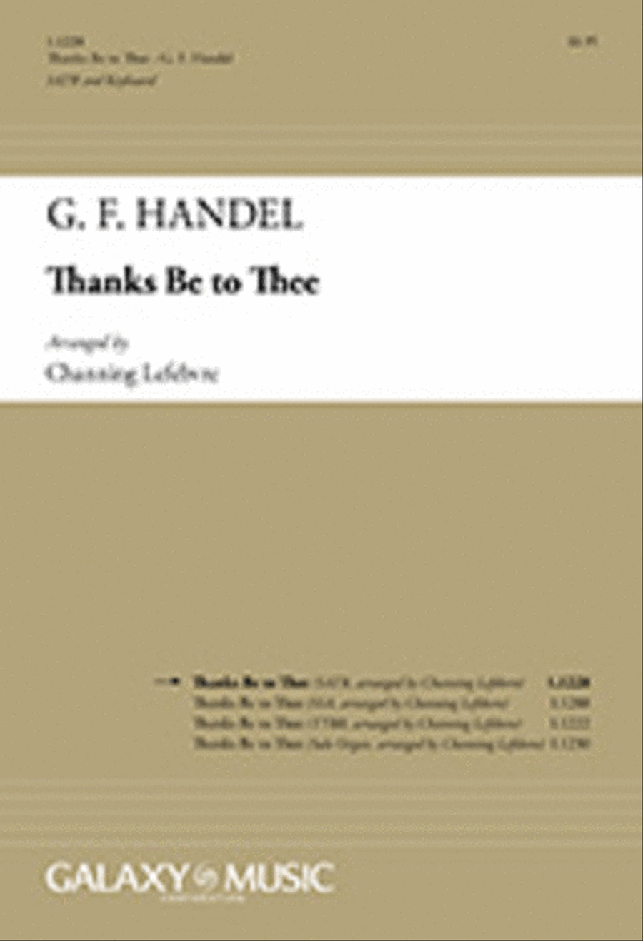 Book cover for Thanks Be To Thee