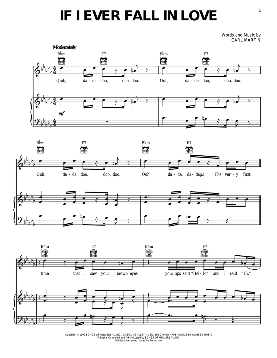 If I Ever Fall In Love A Cappella scores gallery preview page 1