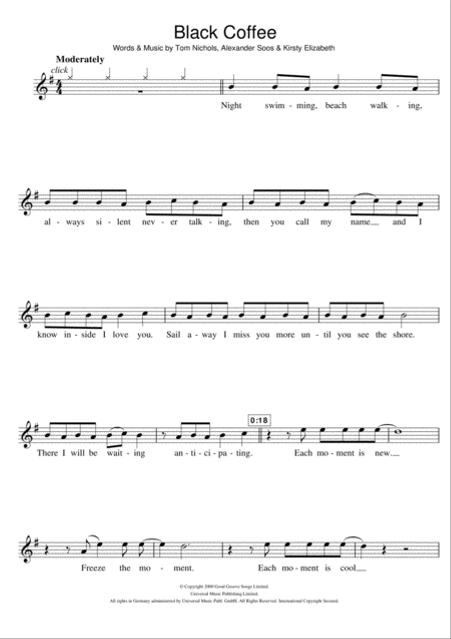 Black Coffee Flute Solo scores gallery preview page 1