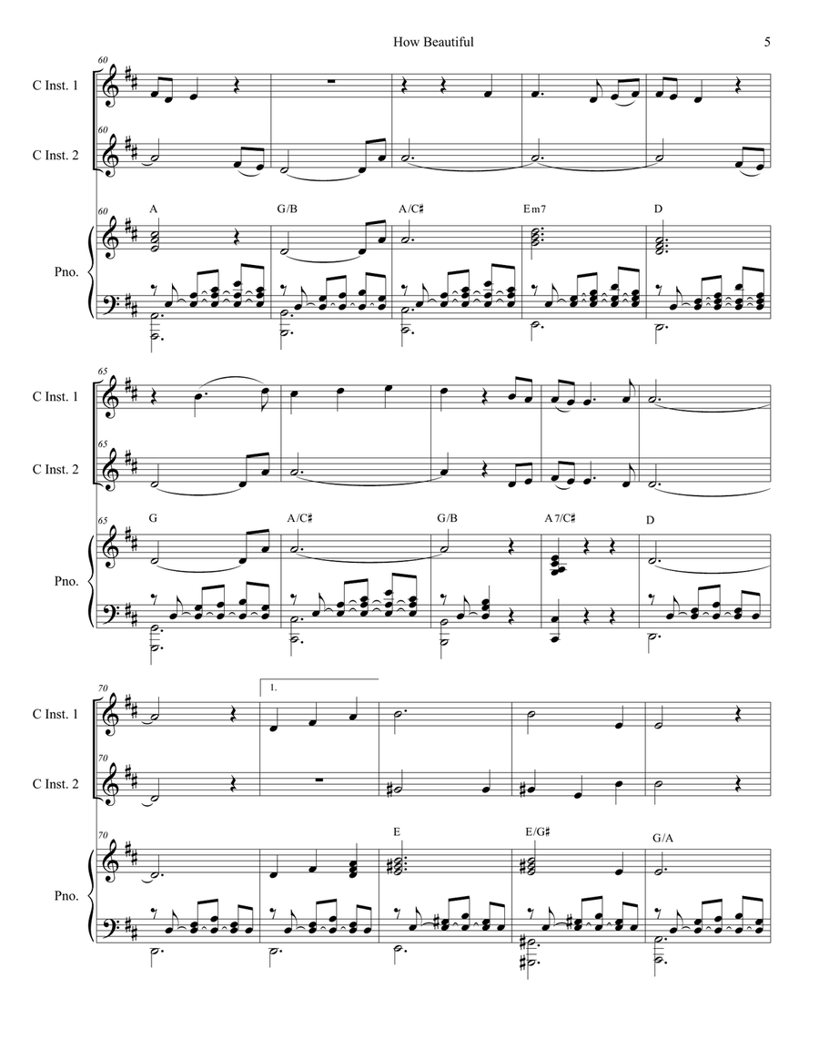 How Beautiful Flute scores gallery preview page 5