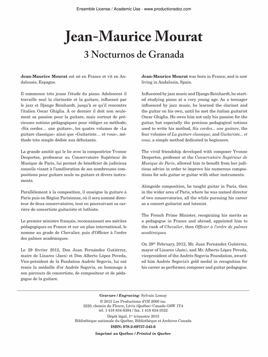 3 Nocturnos de Granada Flute scores gallery preview page 1