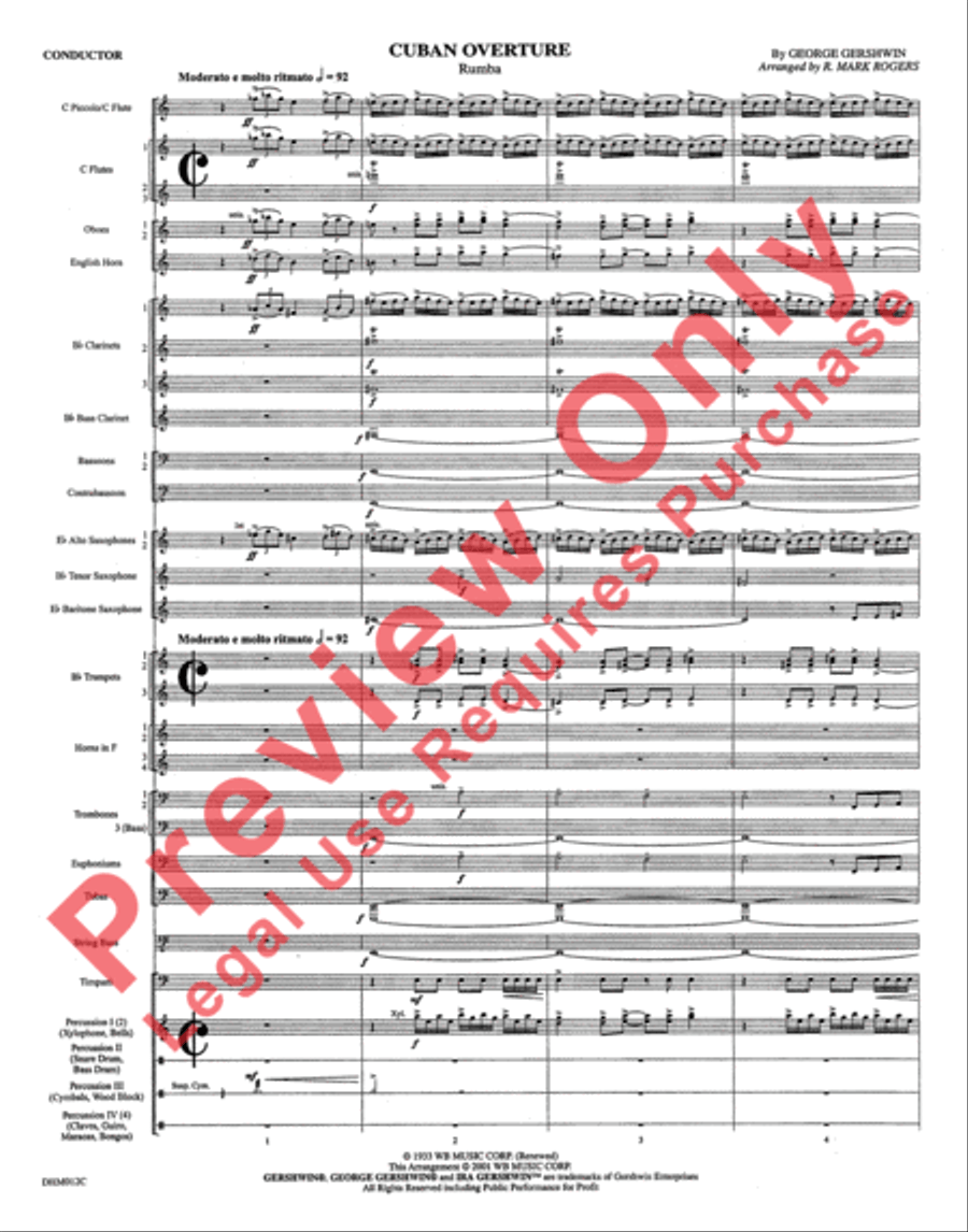 Cuban Overture Concert Band scores gallery preview page 8