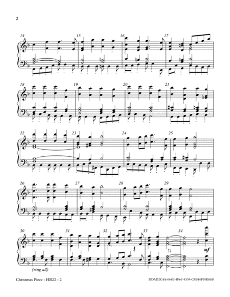 Christmas Piece Christmas Piece Handbell Choir scores gallery preview page 2