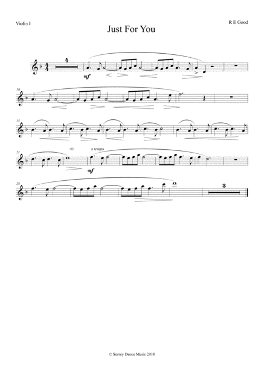 Just For You (melancholy string quartet) String Quartet scores gallery preview page 4
