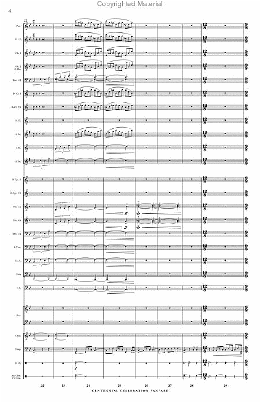 Centennial Celebration Fanfare Concert Band scores gallery preview page 5