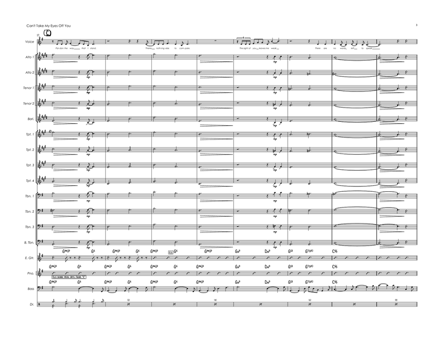 Can't Take My Eyes Off Of You Jazz Ensemble scores gallery preview page 3