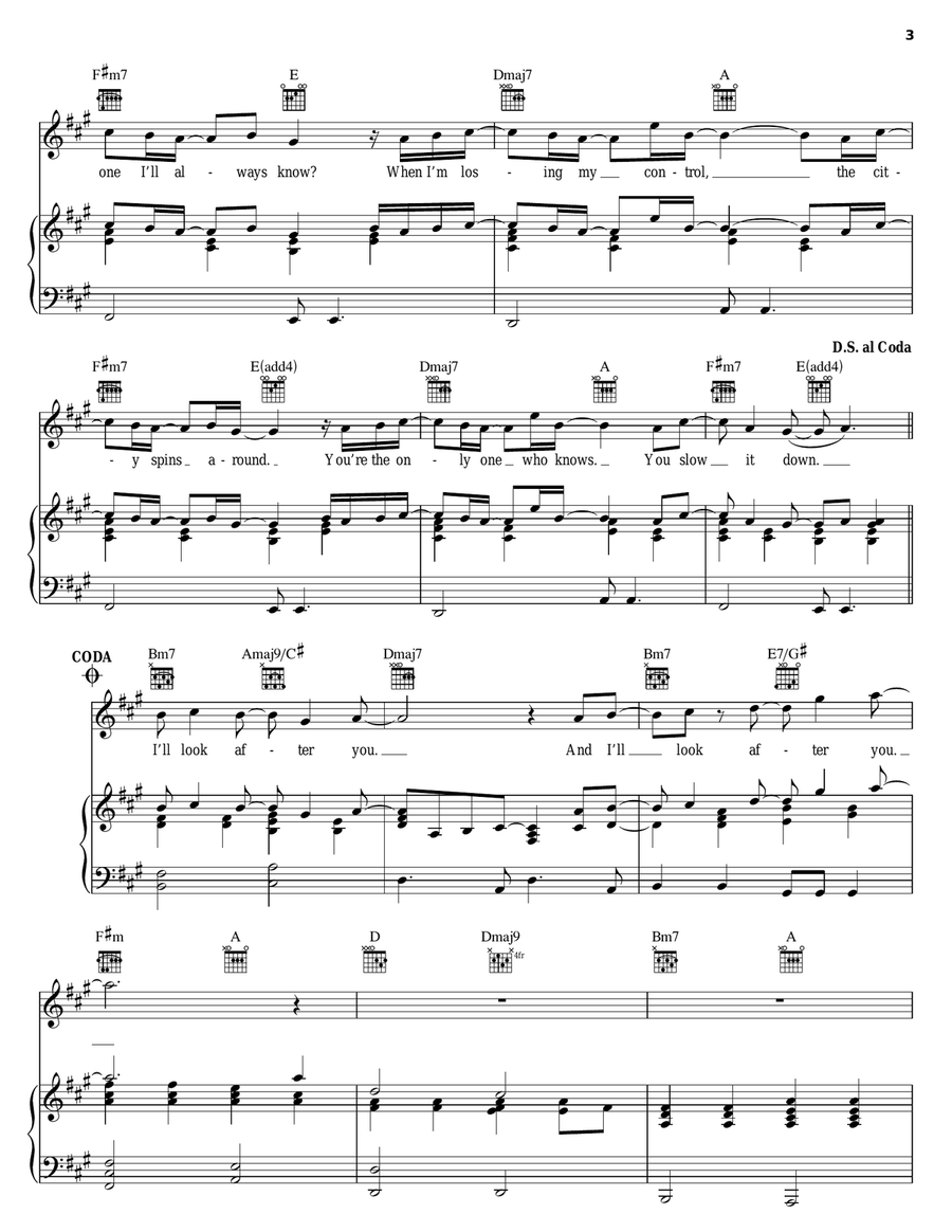 Look After You Piano, Vocal, Guitar scores gallery preview page 3