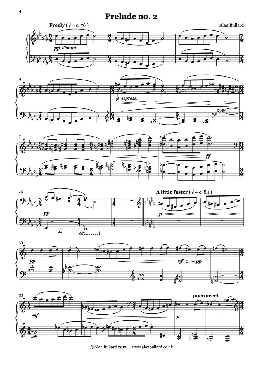 Twelve or Thirteen Preludes for Piano Solo, Set One (major keys) Piano Solo scores gallery preview page 4