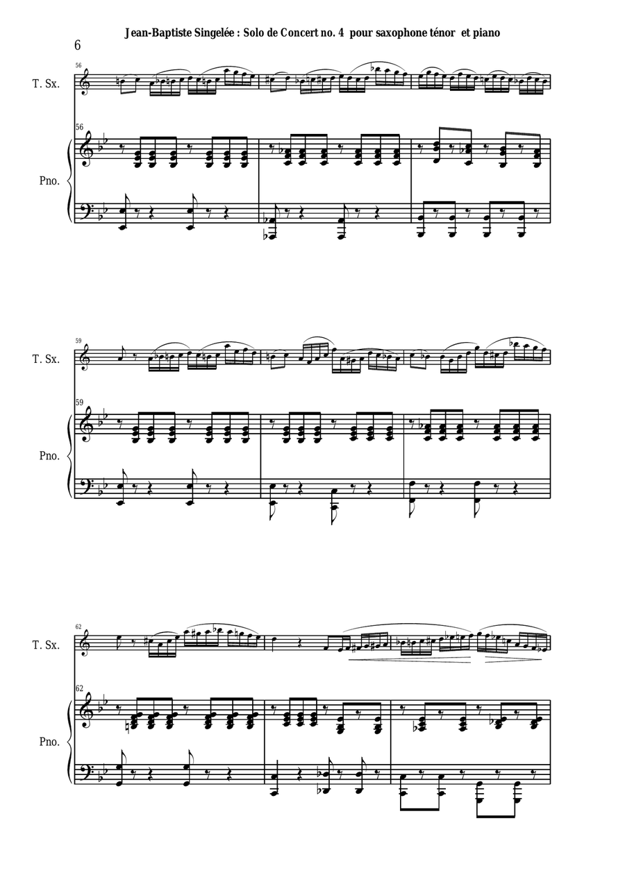 Jean-Baptiste Singelée Solo de Concert no. 4, Opus 84 for tenor saxophone and piano