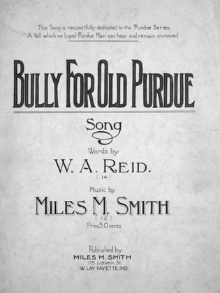 Bully For Old Purdue. Song