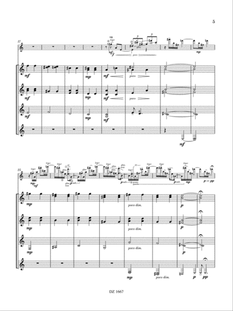 Thème, variations et carillon (version concertante) Guitar Ensemble scores gallery preview page 5