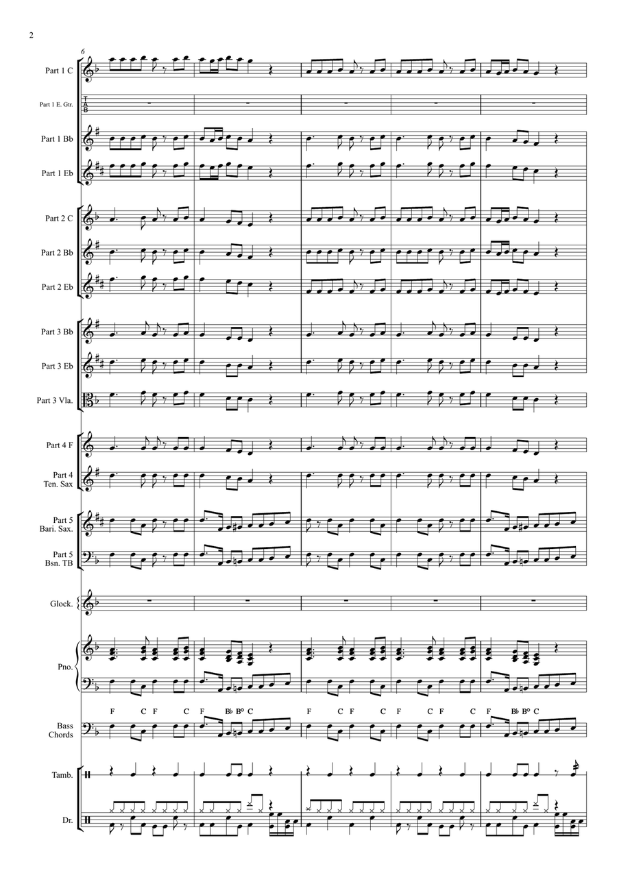 Vivaldi's 4 Seasons Autumn Rock (Flexible Instrumentation) Concert Band scores gallery preview page 5
