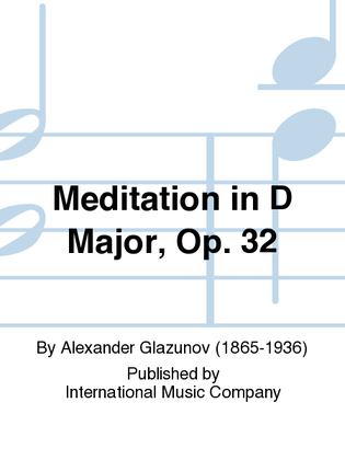 Book cover for Meditation in D Major, Op. 32