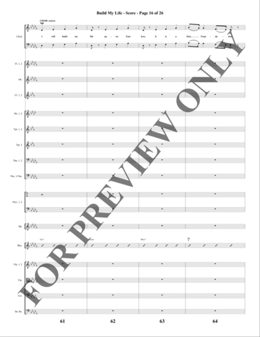 Build My Life - Orchestration Choir scores gallery preview page 17