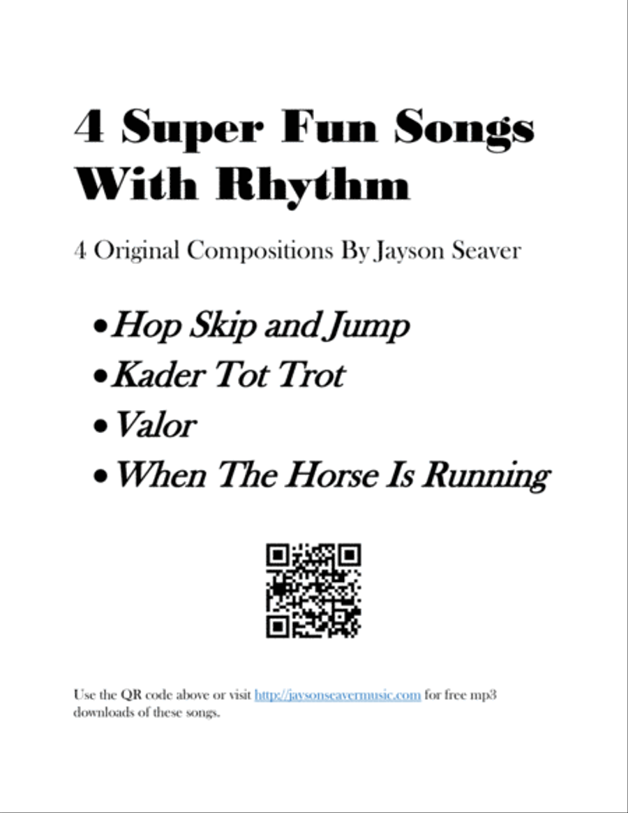 4 Super Fun Songs With Rhythm Piano Solo scores gallery preview page 1