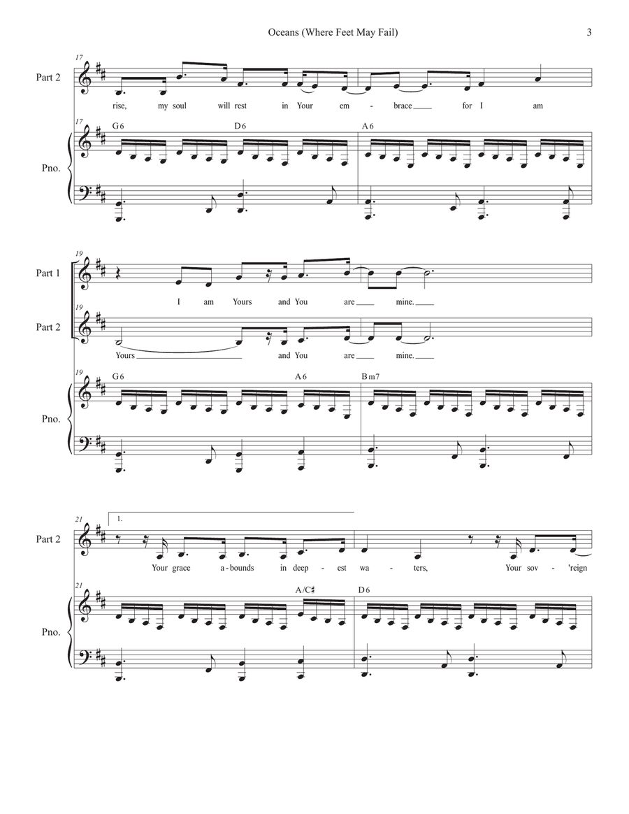 Oceans (where Feet May Fail) 2-Part scores gallery preview page 3