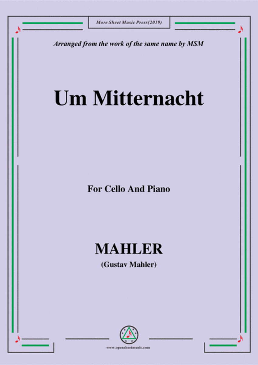 Mahler-Um Mitternacht, for Cello and Piano image number null