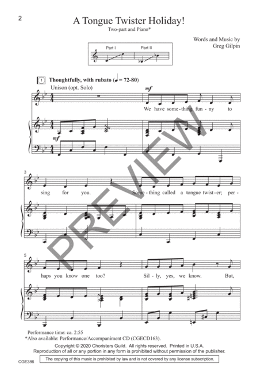 A Tongue Twister Holiday (Two-part) 2-Part scores gallery preview page 2