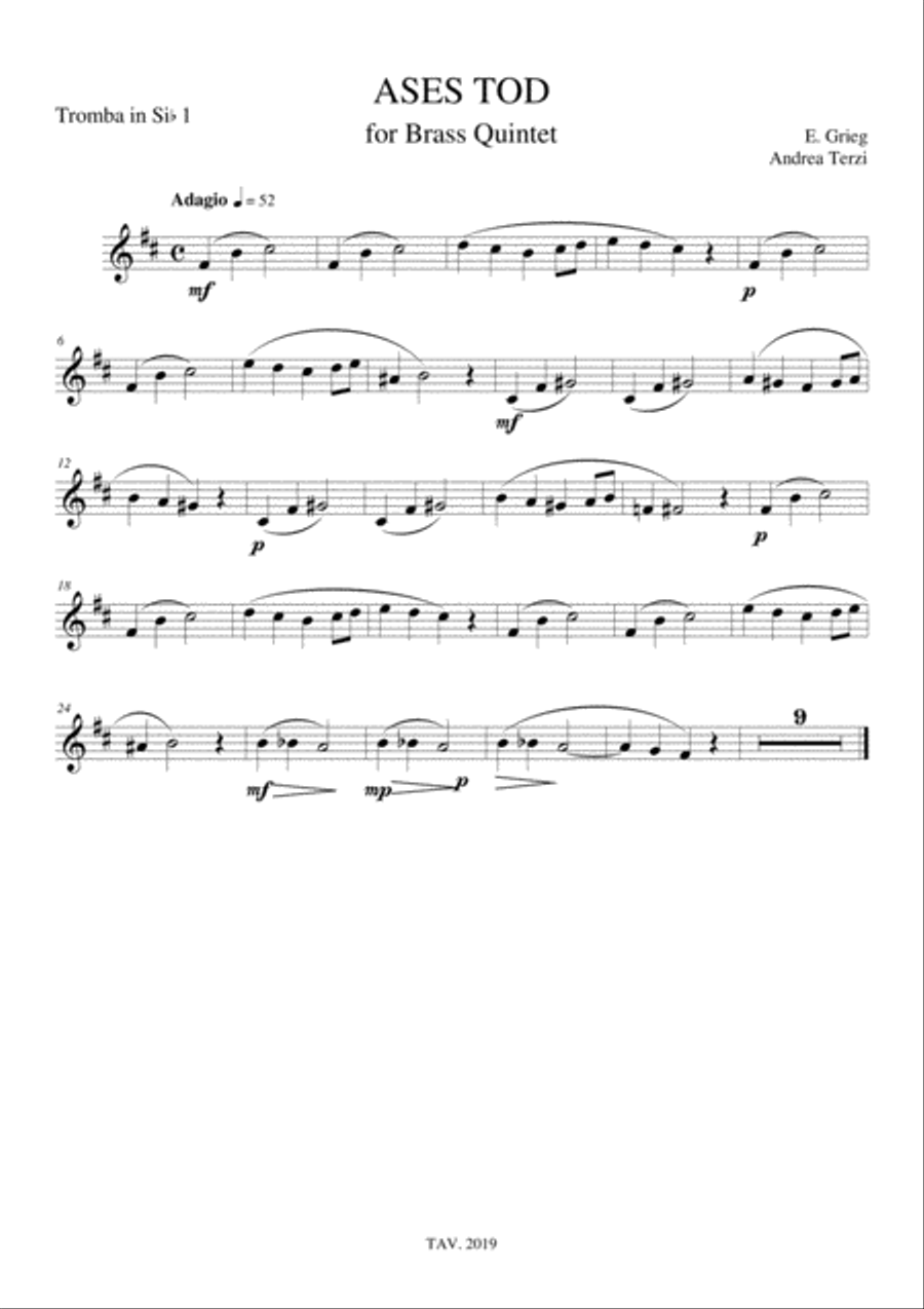 Ases Tod - for Brass Quintet Brass Quintet scores gallery preview page 5