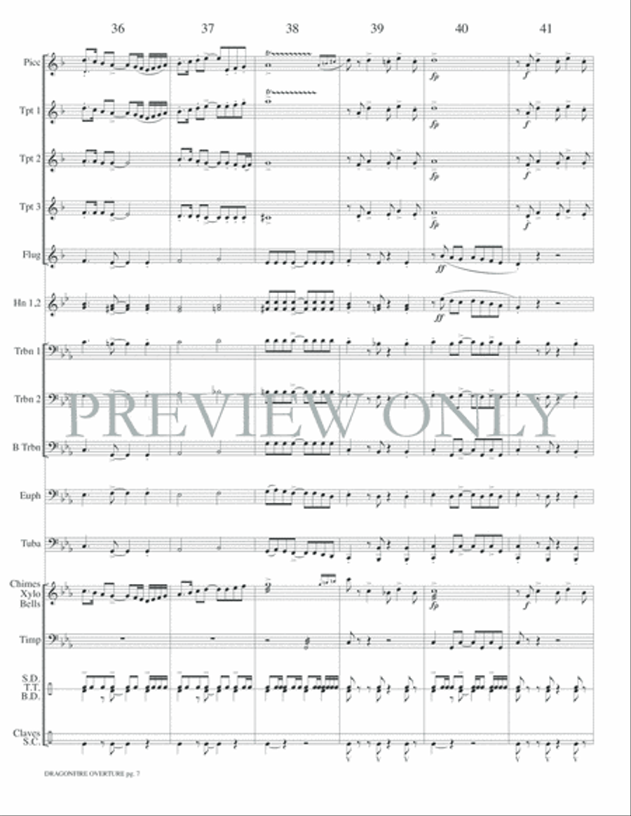 Dragonfire Overture Small Ensemble scores gallery preview page 9
