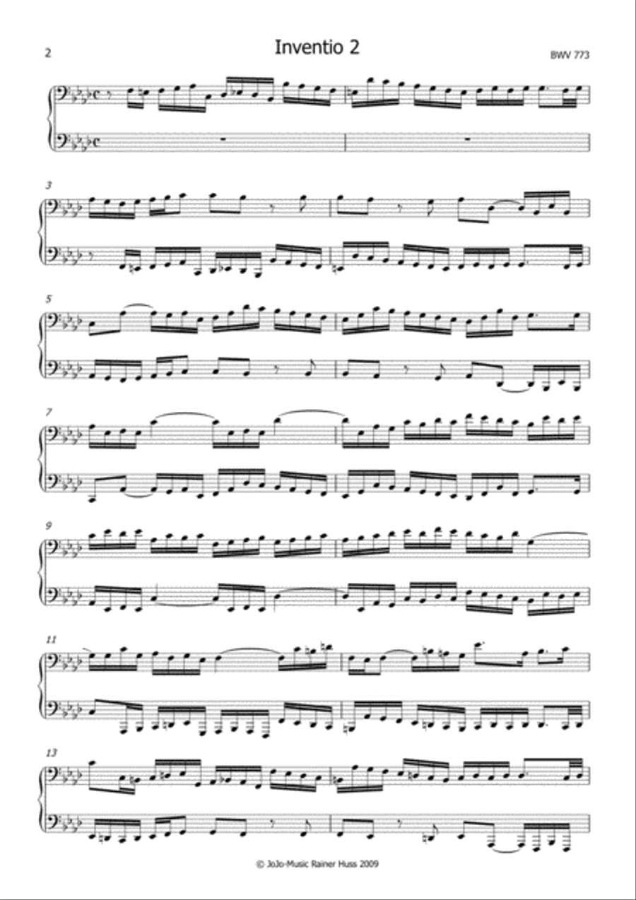 15 zweistimmige Inventionen Small Ensemble scores gallery preview page 3