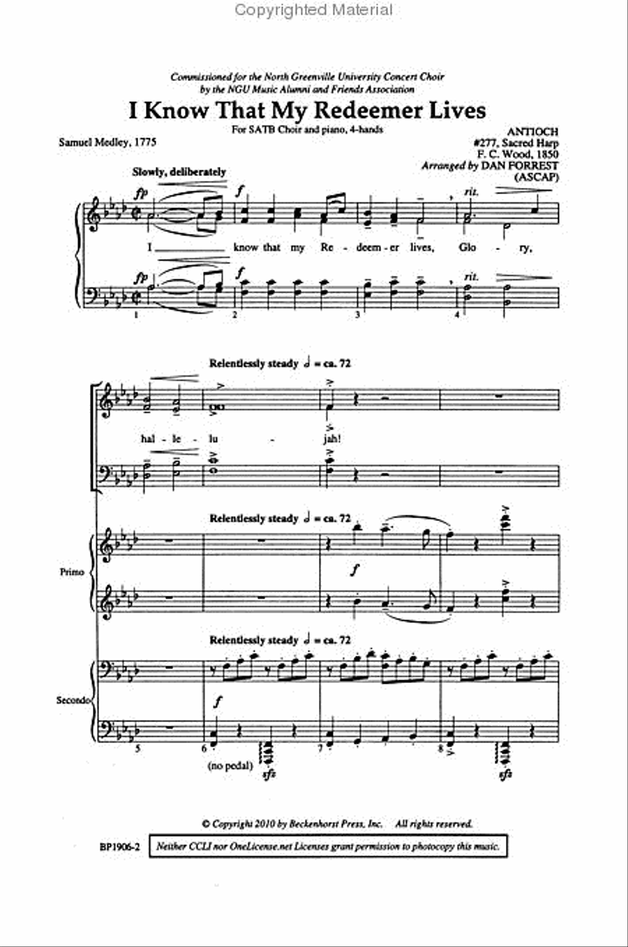 I Know That My Redeemer Lives 4-Part scores gallery preview page 2