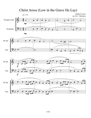 Christ Arose (Low in the Grave He Lay) for trumpet and trombone duet