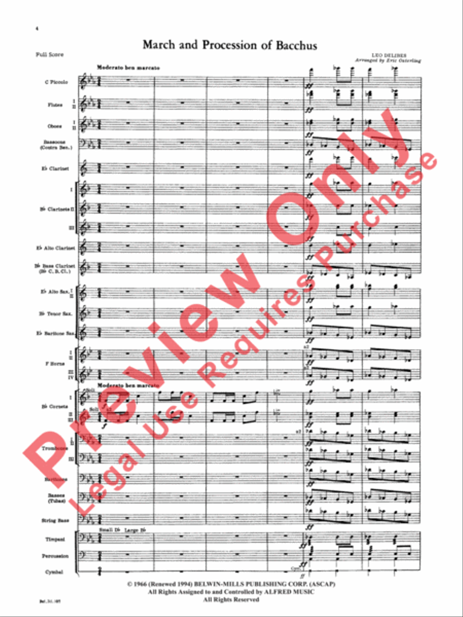 March and Procession of Bacchus Concert Band scores gallery preview page 3