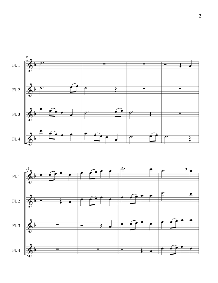 Farewell, Good Friends - Flute Quartet Flute Quartet scores gallery preview page 4
