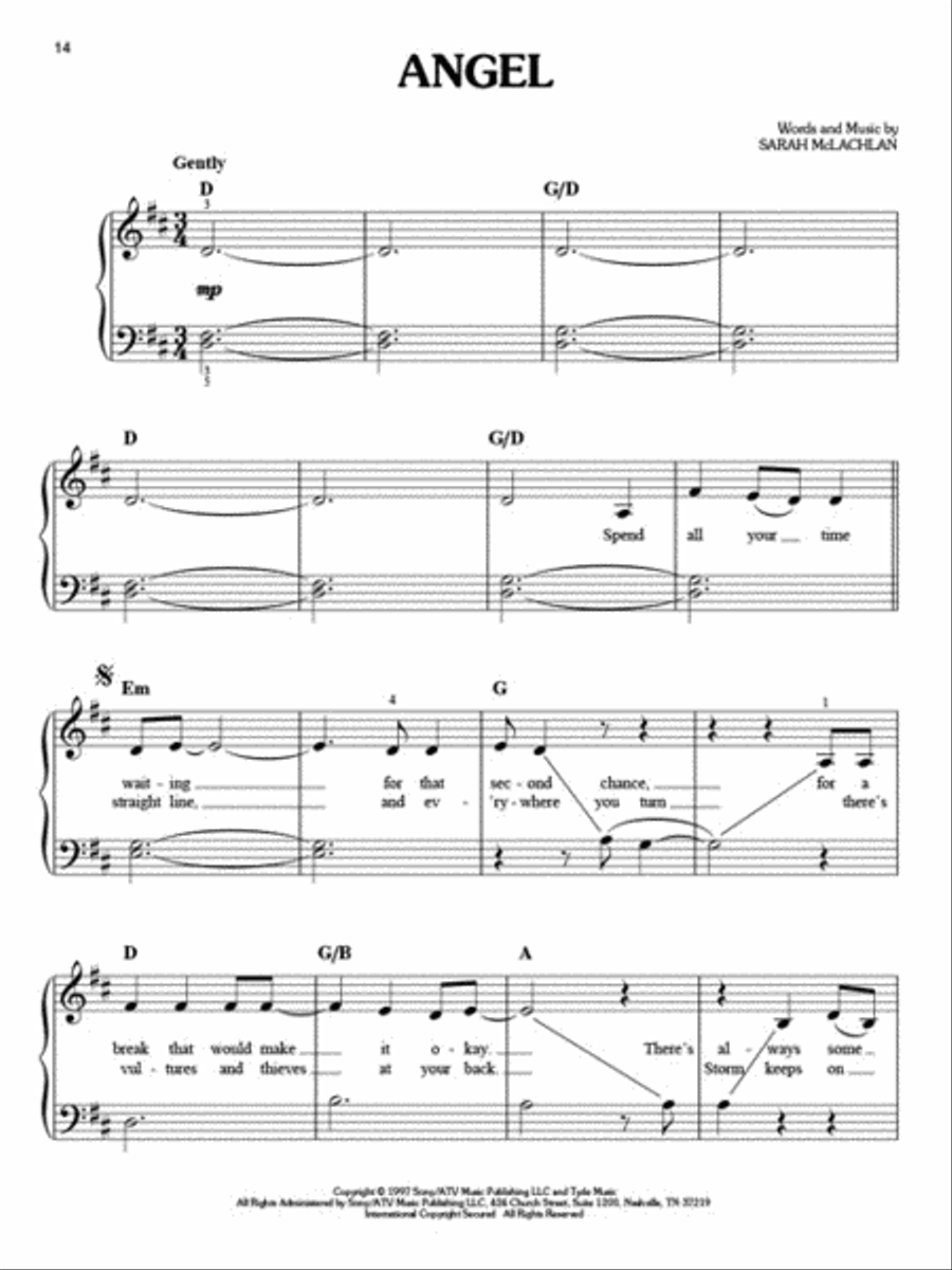 Sarah McLachlan Collection - Easy Piano Easy Piano scores gallery preview page 5