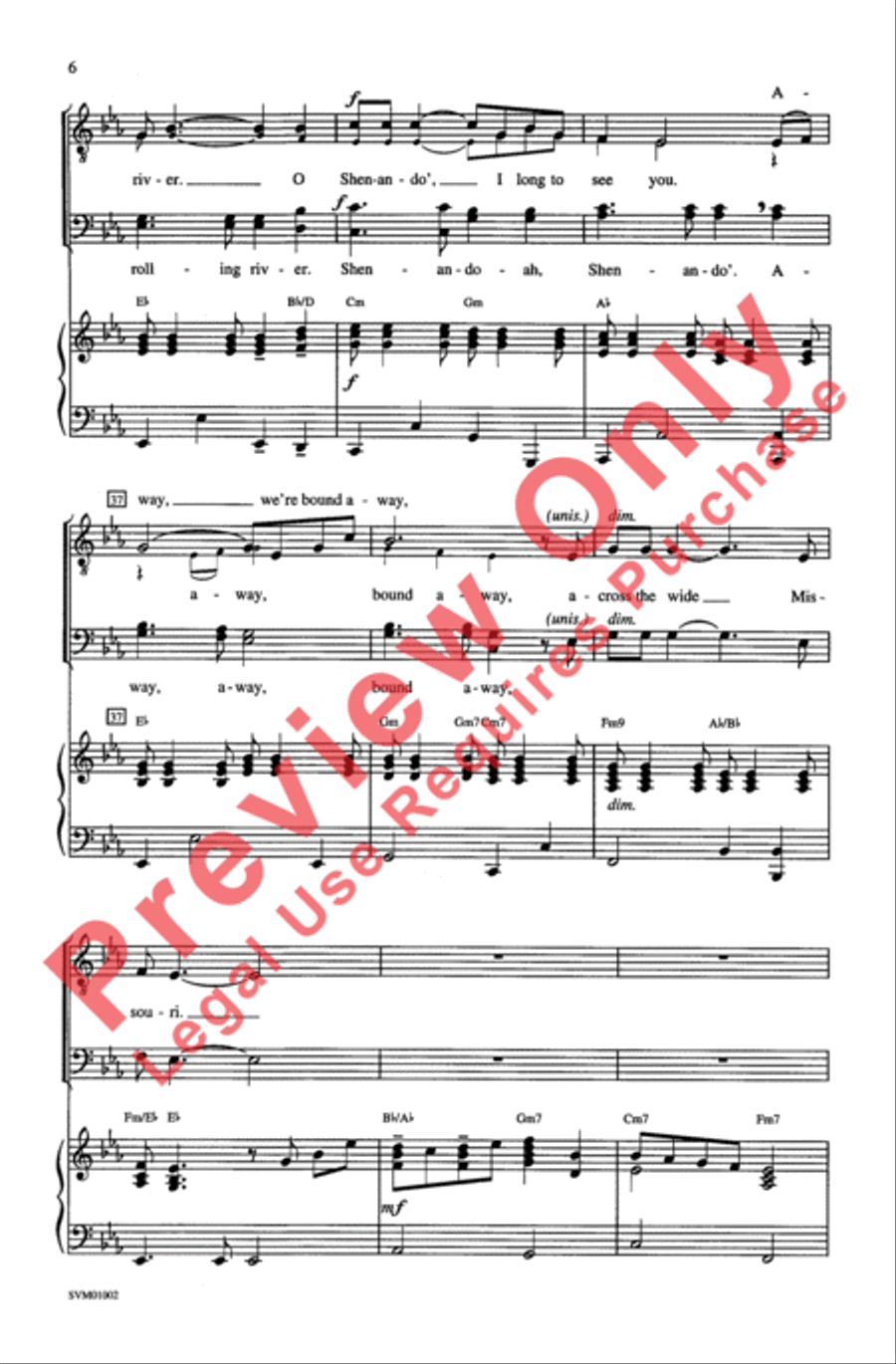 Shenandoah Shenandoah Men's Choir scores gallery preview page 6