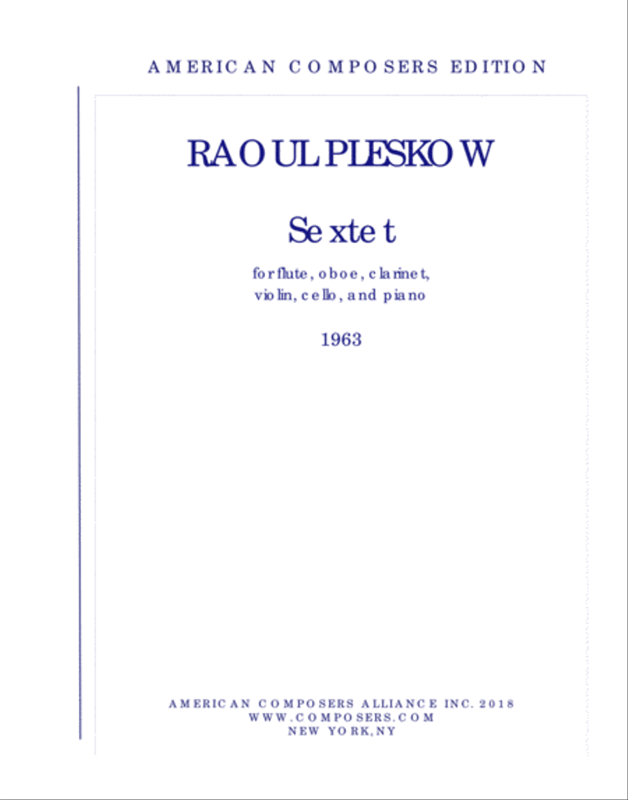 [Pleskow] Sextet Small Ensemble scores gallery preview page 1