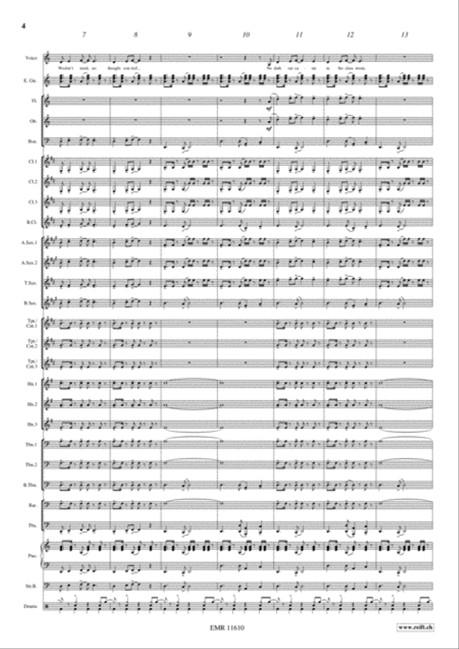 Another Brick In The Wall Concert Band scores gallery preview page 5