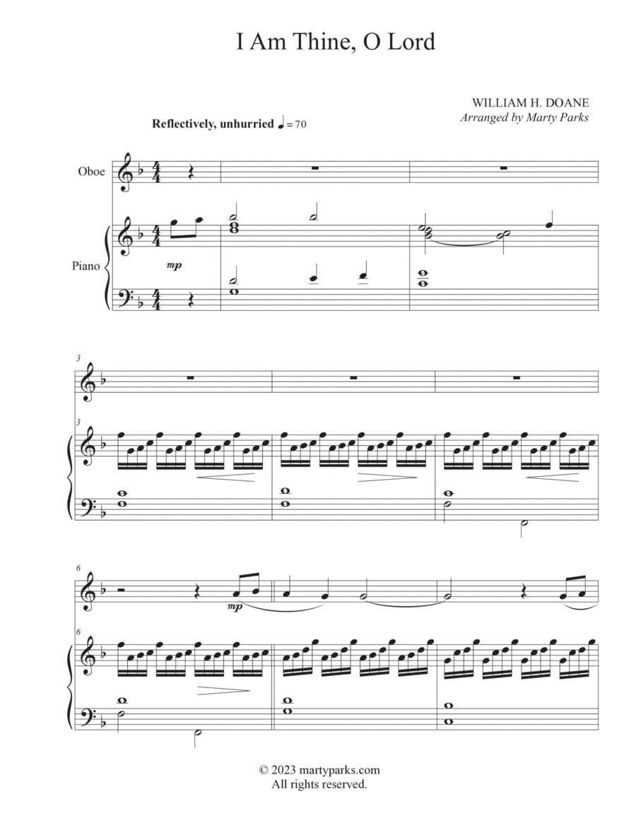 I Am Thine, O Lord Piano scores gallery preview page 1